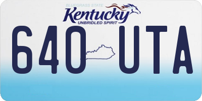 KY license plate 640UTA