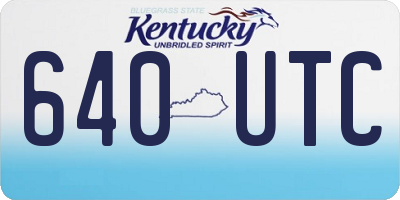 KY license plate 640UTC