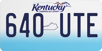 KY license plate 640UTE