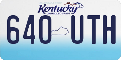 KY license plate 640UTH