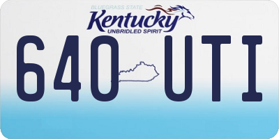KY license plate 640UTI