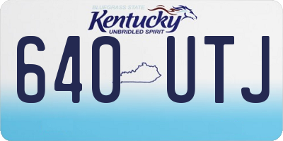 KY license plate 640UTJ