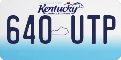 KY license plate 640UTP