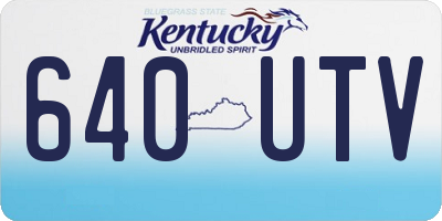 KY license plate 640UTV