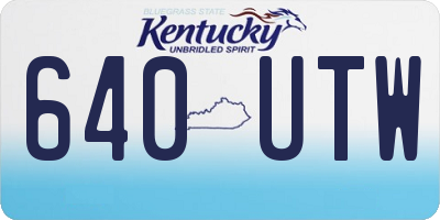KY license plate 640UTW