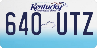 KY license plate 640UTZ