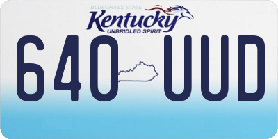 KY license plate 640UUD