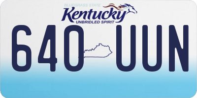 KY license plate 640UUN