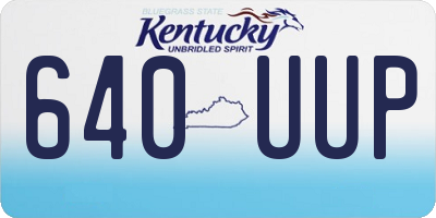 KY license plate 640UUP