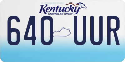 KY license plate 640UUR