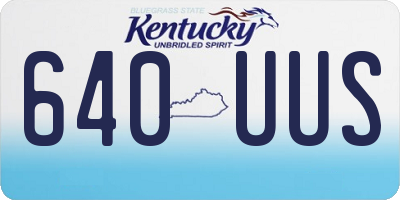 KY license plate 640UUS