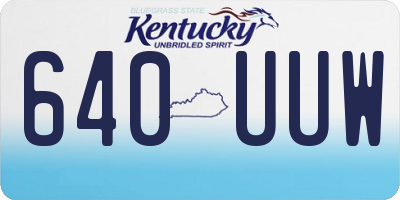KY license plate 640UUW
