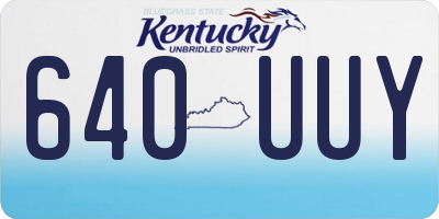 KY license plate 640UUY