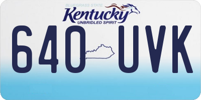 KY license plate 640UVK