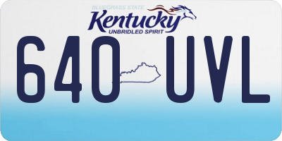KY license plate 640UVL