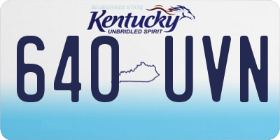 KY license plate 640UVN