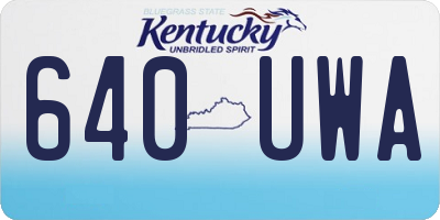 KY license plate 640UWA