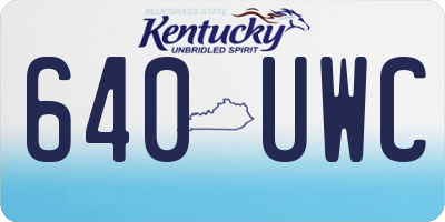 KY license plate 640UWC