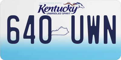 KY license plate 640UWN