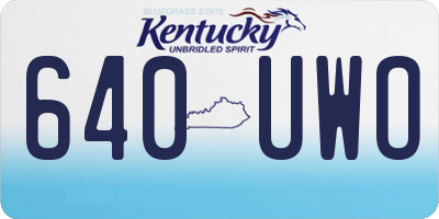 KY license plate 640UWO