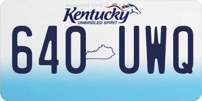 KY license plate 640UWQ