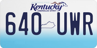 KY license plate 640UWR