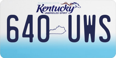 KY license plate 640UWS