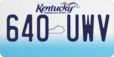 KY license plate 640UWV