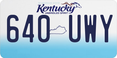 KY license plate 640UWY