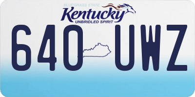 KY license plate 640UWZ
