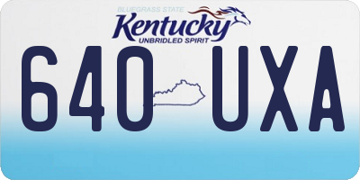 KY license plate 640UXA