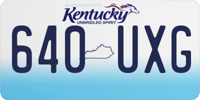 KY license plate 640UXG
