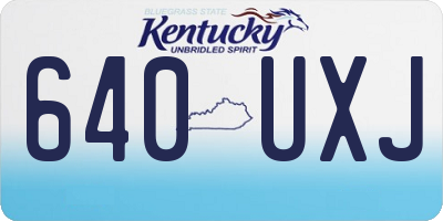 KY license plate 640UXJ