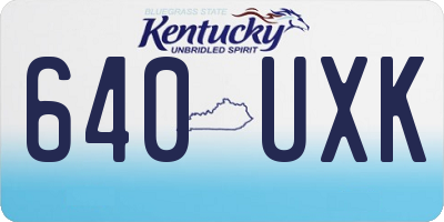 KY license plate 640UXK