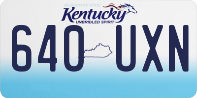 KY license plate 640UXN
