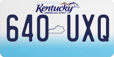 KY license plate 640UXQ