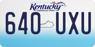 KY license plate 640UXU