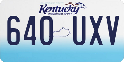 KY license plate 640UXV
