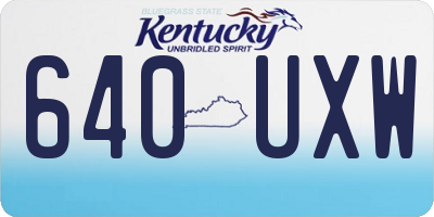 KY license plate 640UXW