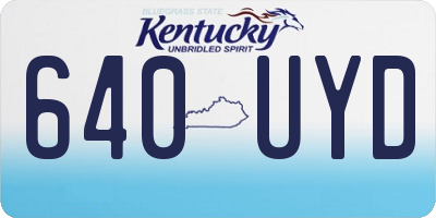KY license plate 640UYD