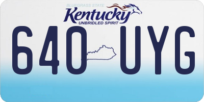 KY license plate 640UYG
