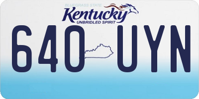 KY license plate 640UYN