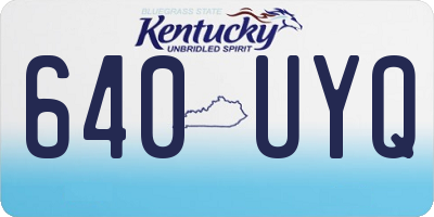 KY license plate 640UYQ