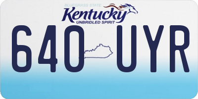 KY license plate 640UYR