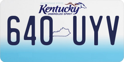 KY license plate 640UYV