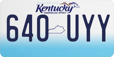 KY license plate 640UYY