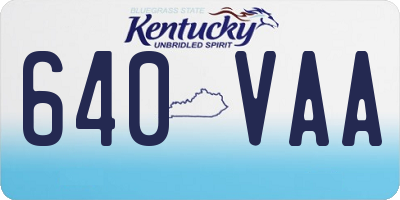 KY license plate 640VAA