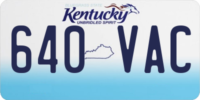 KY license plate 640VAC