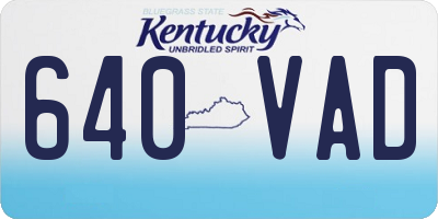 KY license plate 640VAD