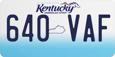 KY license plate 640VAF